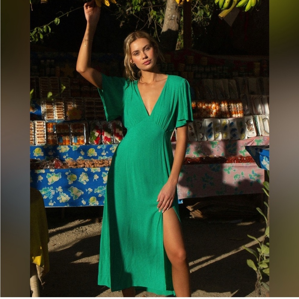 Billabong Green Jet Set Midi Dress